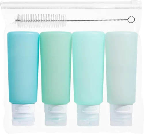 Miniatura 24 de MICEBAY Botellas exprimibles de condimentos para salsas, mini recipiente de silicona para aderezo de ensalada de 1 onza para llevar con bolsa