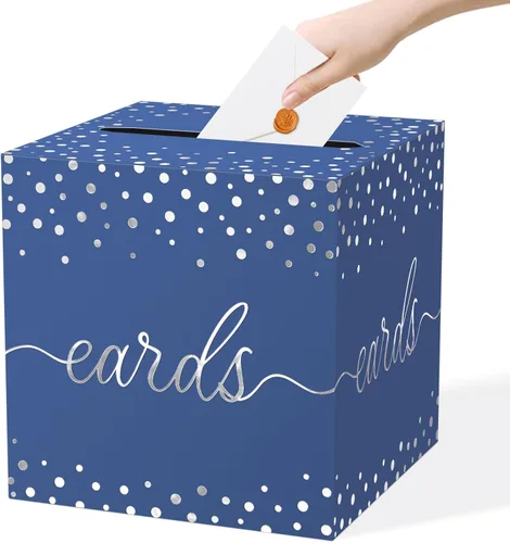 Miniatura 24 de QISOLIY Caja Negra para Tarjetas Cajas de Tarjetas de Boda para Recepción Portador de Caja de Tarjetas de Regalo Caja de Dinero para Graduaciones