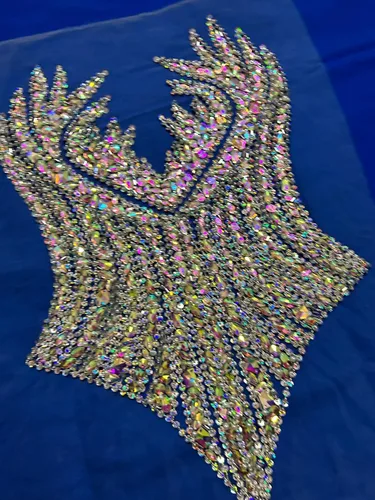Miniatura 4 de Parche de lentejuelas de imitación de color AB hecho a mano para coser con cuentas de cristal para prendas de vestir, adornos para vestidos