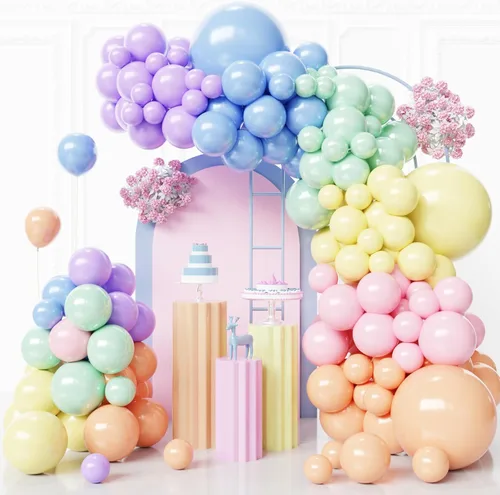 Miniatura 24 de Kit de arco de globos negros y plateados, 130 guirnaldas de globos negros metálicos, globos de látex plateados metálicos de diferentes tamaños