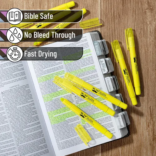 Miniatura 3 de Mr. Pen - Resaltadores de la Biblia de gel que no se corren, amarillo, paquete de 8 Twist-Up Bible Highlighters No Bleed Through, Fast Drying