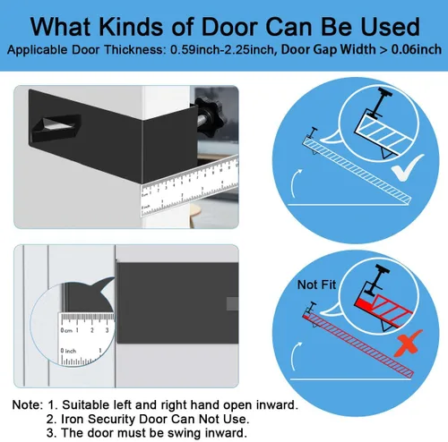 Miniatura 4 de TUPSKY Soporte de montaje de puerta para caja de seguridad, ganchos de puerta ajustables para cerradura de seguridad, llaves de caja de acceso