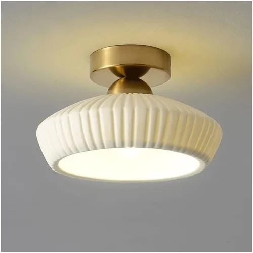 Miniatura 8 de Lámpara de techo retro de estilo rústico con pantalla de cerámica, iluminación moderna cerca del techo para dormitorio, cocina, porche, pasillo