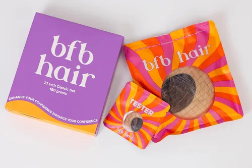 Miniatura 5 de BFB Hair Extensiones de cabello con pinzas para mujer, extensiones de cabello humano real, color castaño y rubio degradado bañado en miel, 21 Miel