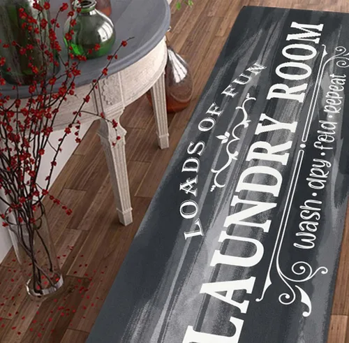 Miniatura 6 de Falflor Alfombra de pasillo de lavandería de 20 x 59 pulgadas, antideslizante, impermeable, alfombra de entrada duradera para cocina, lavadero