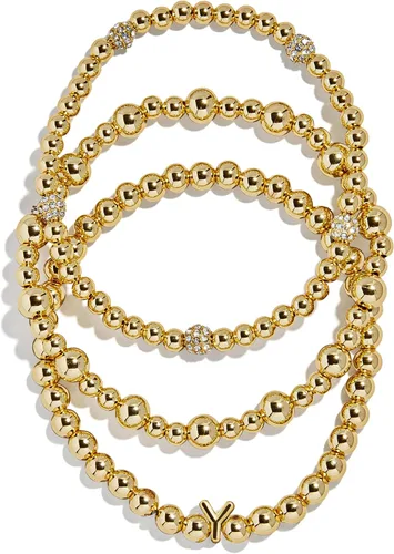 Miniatura 27 de BaubleBar Juego de pulsera Pisa para mujer, tres pulseras de cuentas chapadas en oro, joyería de moda, regalo de moda
