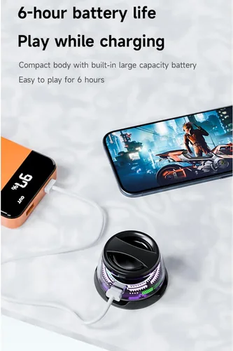 Miniatura 8 de Yaslayp Altavoz Bluetooth magnético multifuncional G200 con luz RGB, altavoz magnético inalámbrico impermeable para teléfonos, tabletas