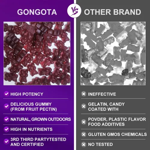 Miniatura 6 de Gomitas de condroitina de glucosamina, paquete de 3, extra fuerte de 1500 mg de glucosamina con MSM y saúco, apoyo de flexibilidad, el mejor 60