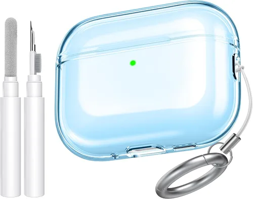 Miniatura 20 de AhaStyle Funda transparente para Airpods Pro 2 (2023/2022), fundas protectoras de TPU suave vienen con correa de mano compatible con Apple AirPods