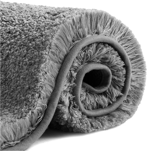 VANZAVANZU Alfombras de Baño Antideslizantes Ultra Suaves Absorbentes de Microfibra Esponjosas Gruesas Alfombras de Baño Lavables a Máquina Gris