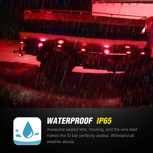 Miniatura 3 de Nilight 10 luces LED rojas de 3.8 pulgadas con 6 luces LED indicadoras laterales delanteras y traseras para 12 V, camión, remolque, caravana, Rojo