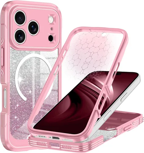 Miniatura 40 de Hekodonk Funda para iPhone 15 Pro Max, compatible con Magsafe [protector de pantalla de vidrio templado integrado y protección de lente de cámara]