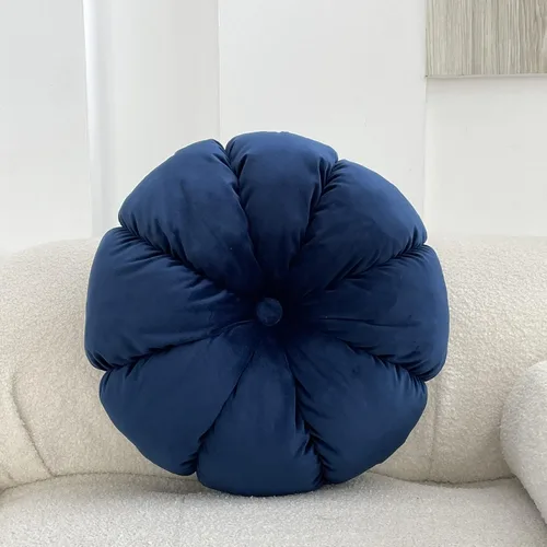 Miniatura 15 de MOJUN Almohada de terciopelo redonda, plisada, rellena, almohada decorativa para el hogar para sofá, silla, cama, automóvil, suelo