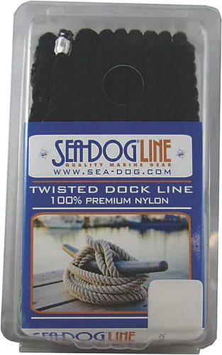 Miniatura 3 de Sea Dog 302112020BK-1 - Línea de muelle de nailon doble trenzado, 1/2 pulgadas x 20 pies, color negro