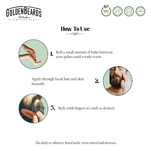 Miniatura 7 de Bálsamo de Barba – Arctic orgánico – 1 fl oz, 100% natural Hidratar la barba y la piel, el perfecto productos de aseo para hombre, barba dorado