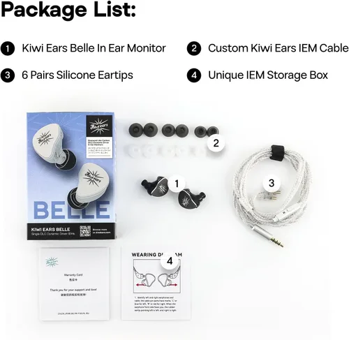 Miniatura 8 de Linsoul Kiwi Ears Belle 10 mm DLC controlador dinámico de 10 mm para monitorización intra-auricular, auriculares HiFi con cable con cables dobles