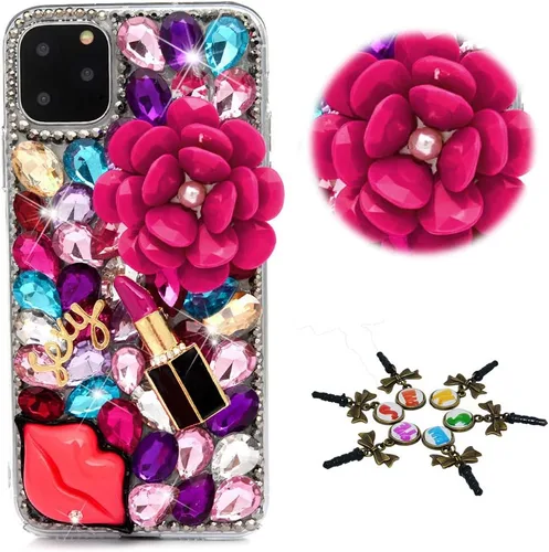 Miniatura 42 de Sparkle - Funda para teléfono compatible con Samsung Galaxy A12, elegante, hecha a mano en 3D, diseño de diamantes de imitación, diseño de diamantes