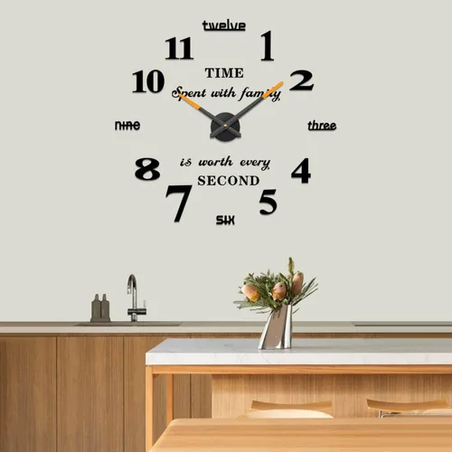 Miniatura 9 de VANGOLD Reloj de pared DIY sin marco, espejo 3D, gran silencio, calcomanías de pared para sala de estar, dormitorio, decoración del hogar