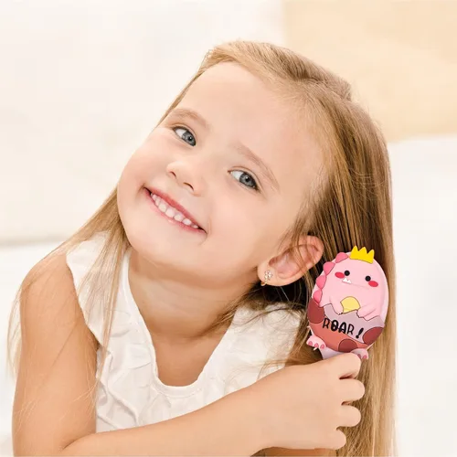 Miniatura 6 de Cepillo de pelo de masaje desenredante para niños pequeños con cojín de aire para cabello fino de niños - rosa 2. Rosa