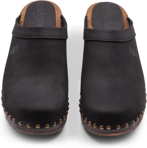 Miniatura 6 de Sandgrens Zuecos de madera sueca hechos a mano para mujer, Mule de tacón bajo Atenas