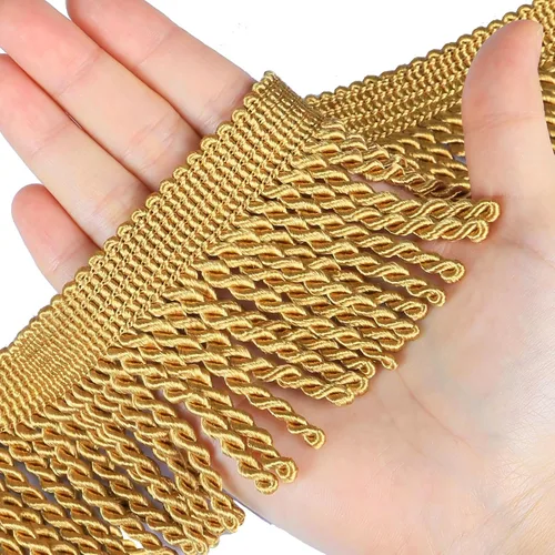 Miniatura 13 de Cortina de flecos de lingotes de 5 yardas/2.5 pulgadas, adornos de tela con flecos para el hogar, accesorios de costura para manualidades, ropa