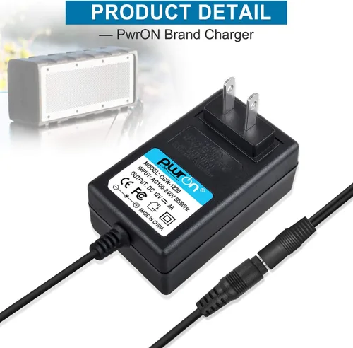 Miniatura 2 de Adaptador de CA de 12 V para Braven BRV-X 14073941 14113952 13113902 Altavoz inalámbrico ultra resistente Braven BRVX BRVXGWB BRVXBBB; BRV-HD