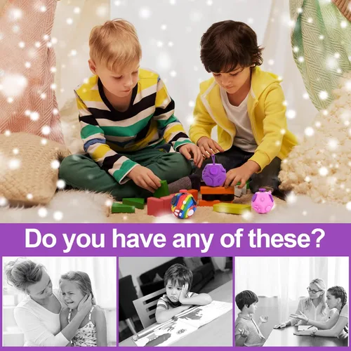 Miniatura 8 de UOOEFUN Pequeños juguetes fidget para niños y adultos con ansiedad, TDAH, autismo y para aliviar el estrés (morado)