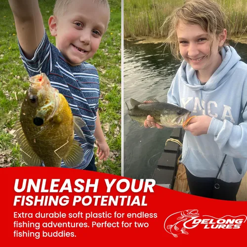 Miniatura 6 de DeLong Lures Paquete de 20 señuelos de pesca para niños, kit de señuelos preaparcados fáciles de usar para Bluegill, Bass y Crappie, cebos