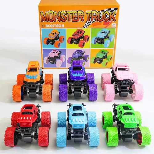 Miniatura 6 de Beestech Camión monstruo de juguete para niños y niñas de 3, 4, 5, 6, 7, 8 años de edad, camión monstruo accionado por fricción para fiestas