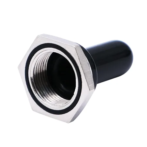 Miniatura 3 de Mxuteuk 5pcs negro 0.472 in goma Rocker Toggle Switch Knob sombrero impermeable cubierta del maletero tapa diez -MZ-BK