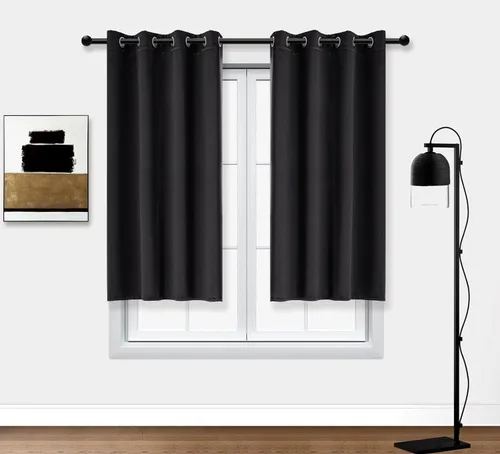 Miniatura 122 de PI Cortinas opacas para dormitorio, tratamiento de ventana con aislamiento térmico de anillo superior, cortinas oscurecedoras de habitación