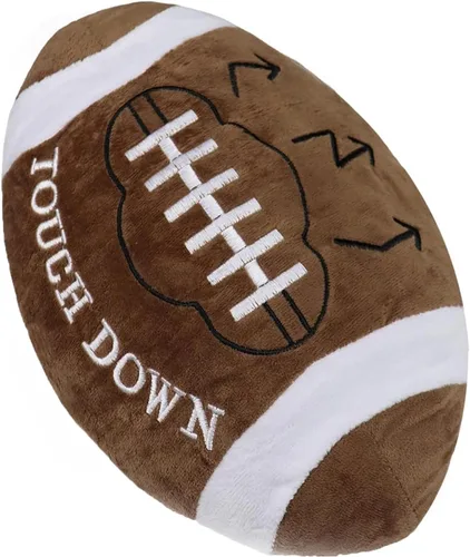 GiftExpress Almohada de fútbol de felpa de 12 pulgadas, juguete suave de peluche, decoración de sala de juegos, cojín temático de fútbol para niños