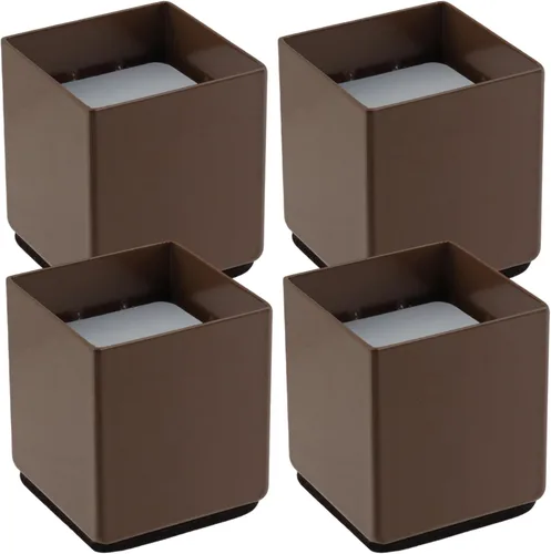 Miniatura 21 de Elevador cuadrado de acero para muebles, 4 piezas, color negro, altura de elevación de 1.97 a 2.75 pulgadas, se ajusta a patas de 1.5 pulgadas