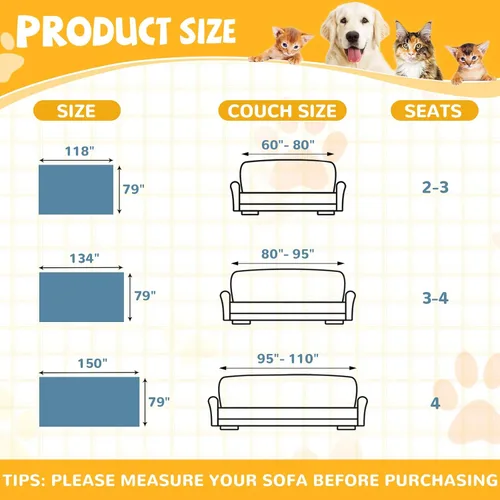Miniatura 9 de Funda de sofá para sofá de 2 cojines, apta para mascotas, resistente al agua, antiarañazos, protector de muebles seccional en forma de L, funda