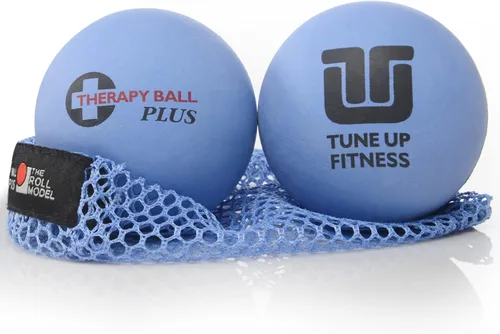 Tune Up Fitness – Par de pelotas terapéuticas PLUS en bolsa | Actualización de pelota de lacrosse - Pelotas de terapia de masaje para liberación