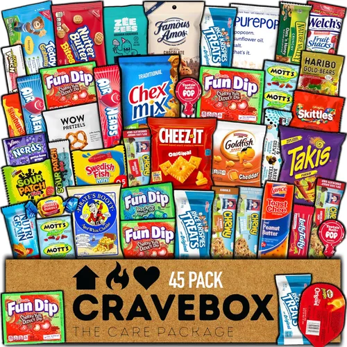 CRAVEBOX - Caja de bocadillos surtidos de Halloween para regalar a universitarios, compañeros de trabajo, adultos, niños, niñas, mujeres, hombres en