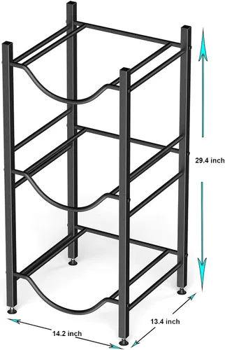 Miniatura 2 de Canyave Soporte para jarra de agua de 5 galones, soporte para jarra de agua, organizador de botellas de agua de 5 galones, estante enfriador de agua