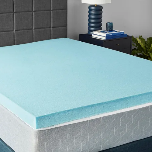 Miniatura 12 de Amazon Basics Cubrecolchón de espuma viscoelástica con gel refrescante, certificado CertiPUR-US, 3 pulgadas, Queen, color azul