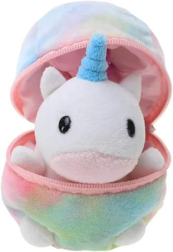 Miniatura 9 de Plushland - Muñeco de peluche (6 pulgadas), diseño de animal de peluche dentro de un huevo con cremallera; regalo ideal para niños y niñas