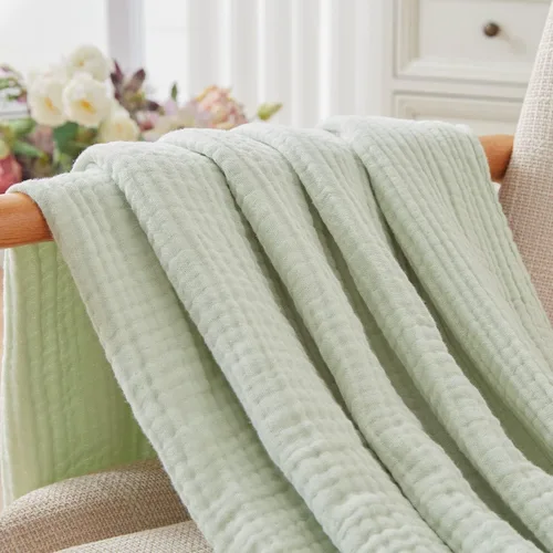 Miniatura 9 de EMME Manta de Algodón Tamaño Queen para Cama Suave Mantas de Cama de Muselina Grandes 90"x90" Ligera Transpirable Manta de Gasa para Todas las 19