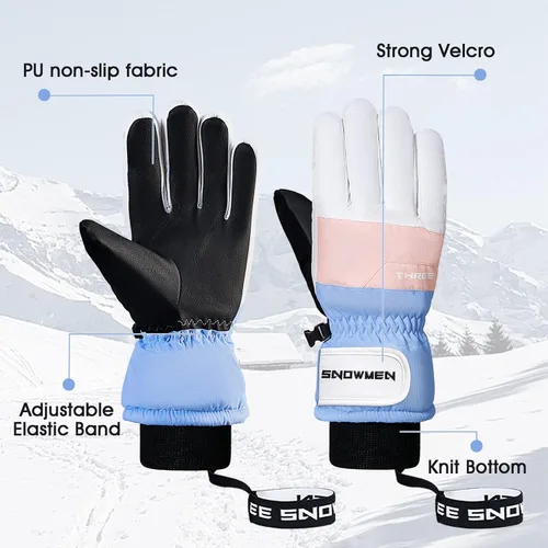 Miniatura 2 de Century Star Guantes de esquí para hombres y mujeres, guantes de nieve para pantalla táctil, impermeables, cálidos, guantes de snowboard para moto