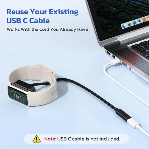 Miniatura 3 de RUXELY Adaptador de cable de carga USB C a Fitbit Charge 6/Charge 5/Luxe, cable de carga portátil tipo C de repuesto para reloj inteligente Fitbit