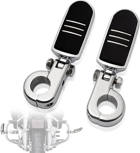 FOVPLUE 1.25" Estribos de autopista, reposapiés ajustable con abrazaderas de montaje en P para Harley Touring Softail Dyna Sportster Honda Kawasaki