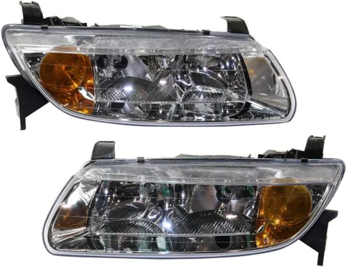 KarParts360 Para 2001 2002 Saturn L200 Conjunto de faros delanteros par lado conductor y pasajero w/bombillas para GM2502200 GM2503200 Lado del