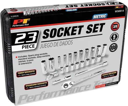 Miniatura 3 de Performance Tool W38911 Juego de llaves SAE de 3/8 pulgadas, 20 piezas, 1 paquete
