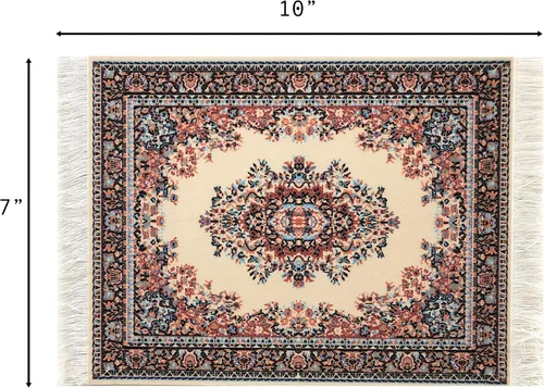 Miniatura 4 de Juego de 4 alfombras de área para casa de muñecas, accesorios de alfombra en miniatura para casas de muñecas, decoración rectangular de suelo de 10