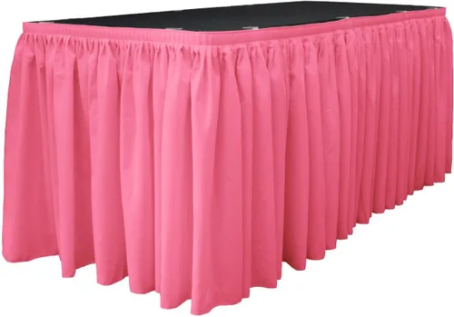 Miniatura 63 de LA Linen Falda de mesa de popelina de poliéster para mesas rectangulares, tela plisada para banquetes de boda, 14 pies por 29 pulgadas de largo