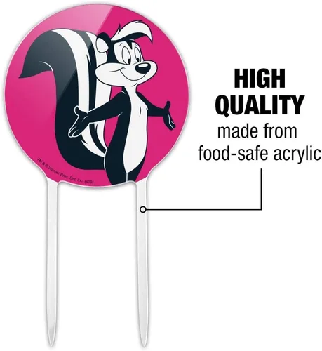Miniatura 6 de Decoración acrílica para tartas de Looney Tunes, Pepe Le Pew, decoración de fiesta para boda, aniversario, cumpleaños, graduación