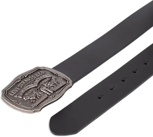 Miniatura 4 de Levi's Cinturón de mezclilla para hombre con hebilla de placa extraíble