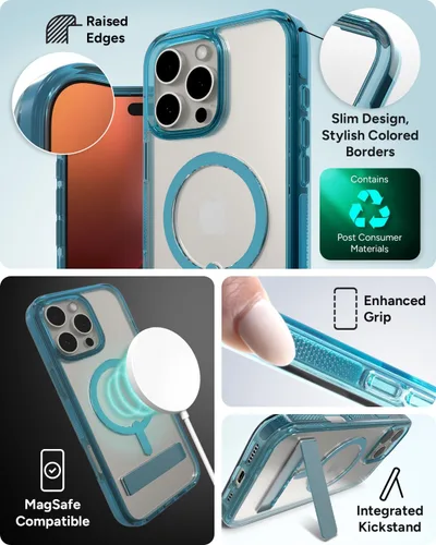 Miniatura 5 de ZAGG Santa Cruz Snap - Funda con función atril para iPhone 16 Pro Max, compatible con MagSafe, protección contra caídas de grado militar de 13 pies